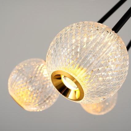 LED Lustr na tyči GELA 16xLED/5W/230V 3000K černá/zlatá