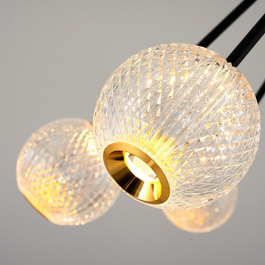LED Lustr na tyči GELA 16xLED/5W/230V 3000K černá/zlatá