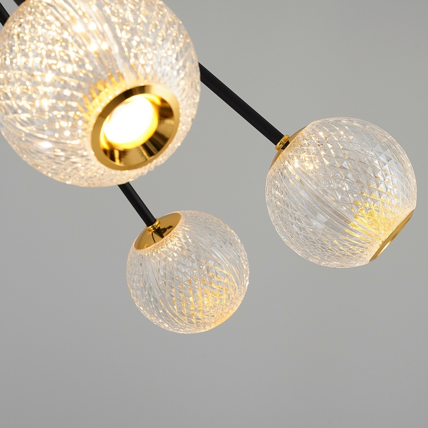 LED Lustr na tyči GELA 16xLED/5W/230V 3000K černá/zlatá