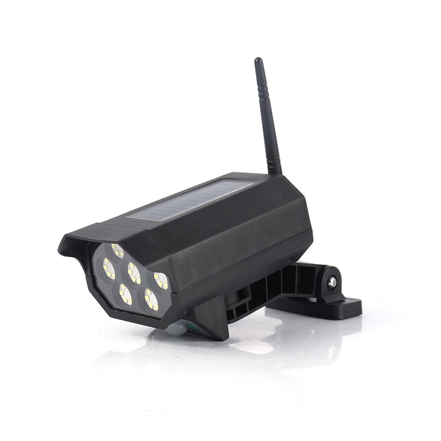 LED Maketa bezpečnostní kamery se senzorem a se solárním panelem LED/5W/5,5V IP65 + dálkové ovládání