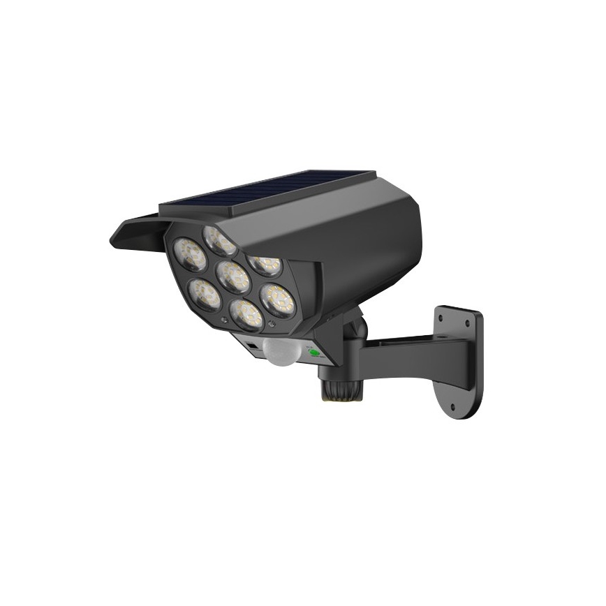 LED Maketa bezpečnostní kamery se senzorem a se solárním panelem LED/5W/5,5V IP65 + dálkové ovládání
