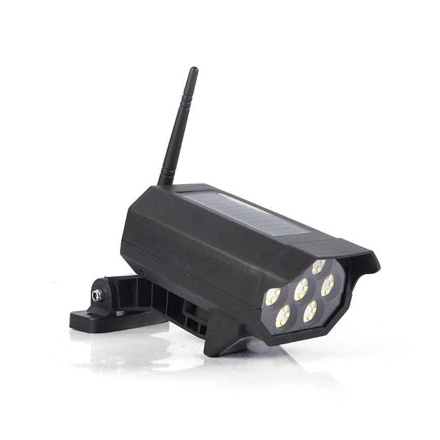 LED Maketa bezpečnostní kamery se senzorem a se solárním panelem LED/5W/5,5V IP65 + dálkové ovládání