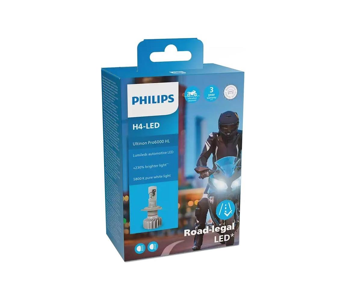 Philips LED Motožárovka Philips ULTION 11342 U6000 X1 H4 P43t-38/18W/12V 5800K