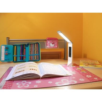 LED Multifunkční stolní lampa DAISY LED/1,6W/USB bílo-růžová