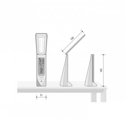 LED Multifunkční stolní lampa DAISY LED/1,6W/USB bílo-růžová