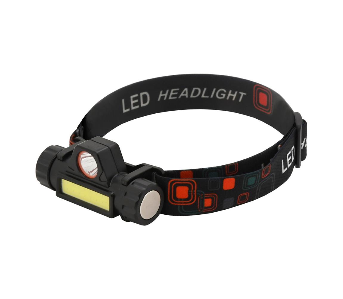  LED Nabíjecí čelovka LED/1200mAh černá/červená 