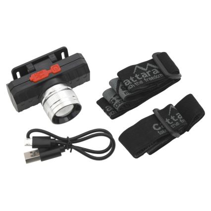 LED Nabíjecí čelovka LED/3W/3,7V 1200 mAh černá