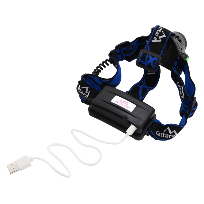 LED Nabíjecí čelovka LED/6W/7,4V IP44 černá/modrá