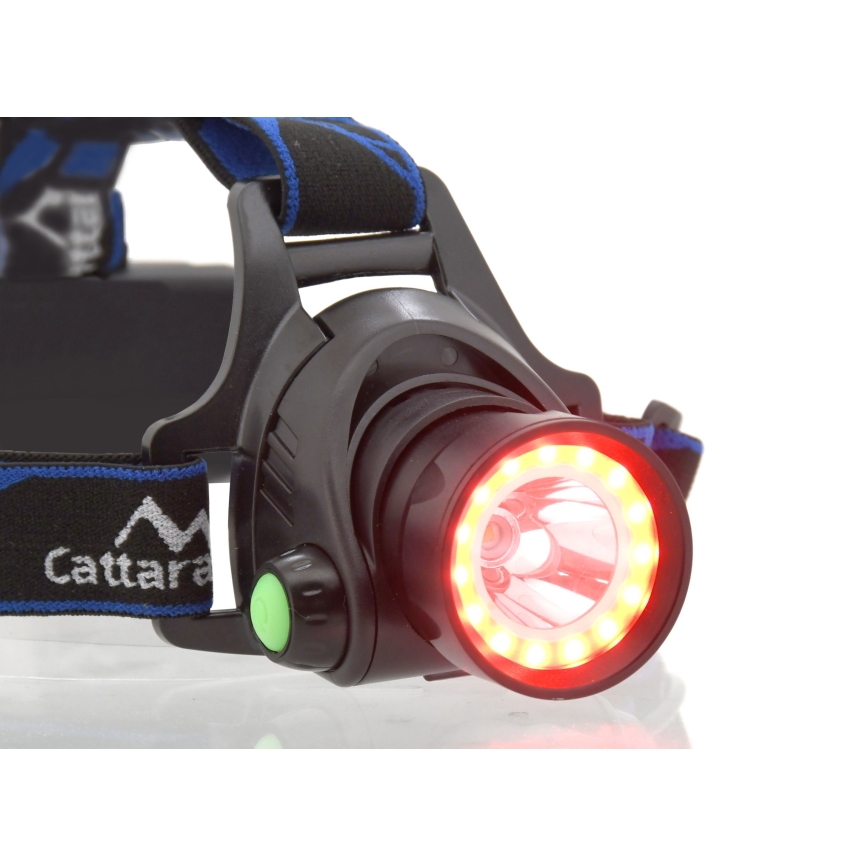 LED Nabíjecí čelovka s červeným světlem LED/10W/7,4V IP44 černá/modrá