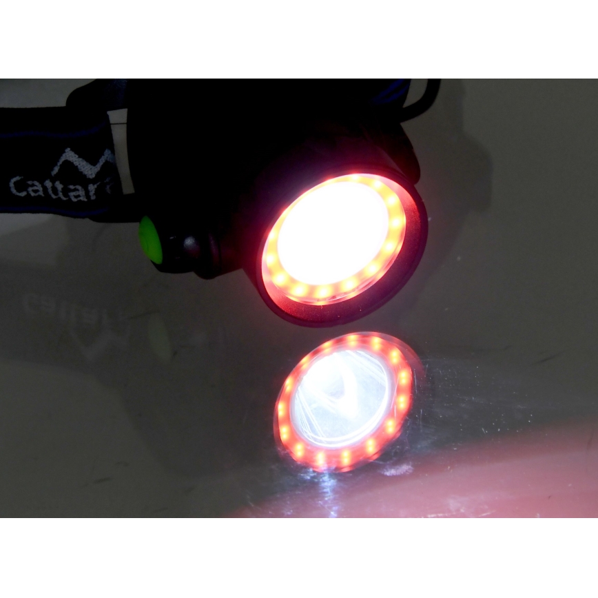 LED Nabíjecí čelovka s červeným světlem LED/10W/7,4V IP44 černá/modrá