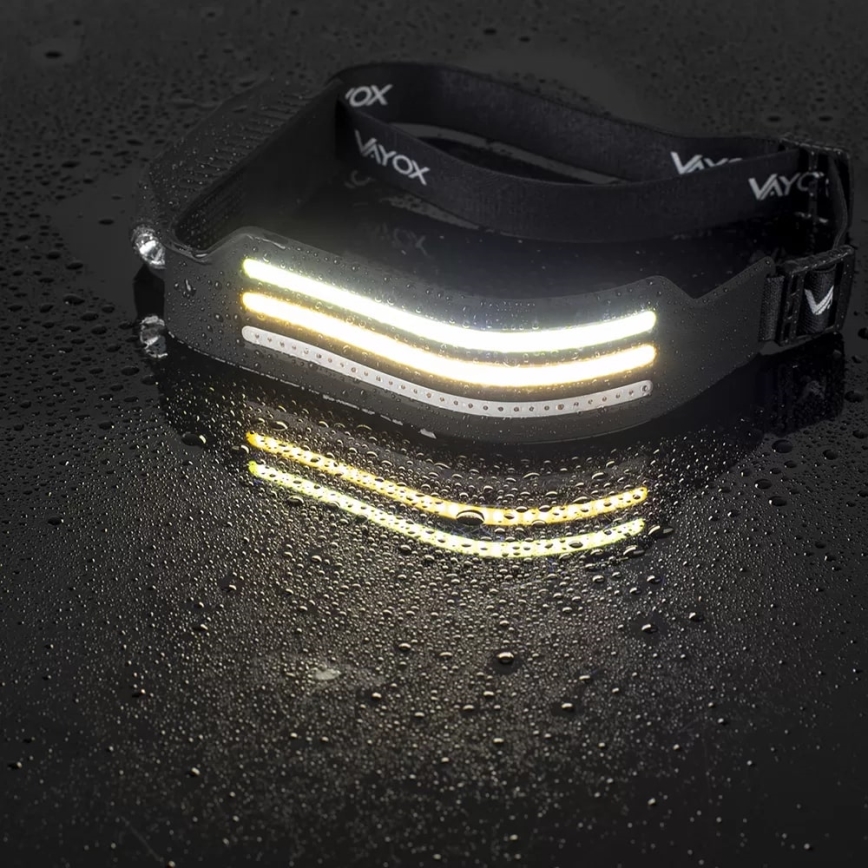 LED Stmívatelná nabíjecí čelovka se senzorem a červeným světlem 4xLED/5V IP44 300 lm 1200 mAh