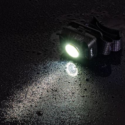 LED Stmívatelná nabíjecí čelovka se senzorem a červeným světlem LED/15W/5V IP66 430 lm 1800 mAh