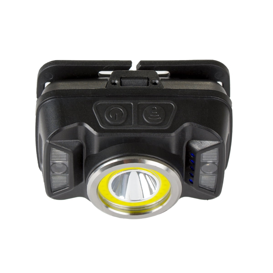 LED Stmívatelná nabíjecí čelovka se senzorem a červeným světlem LED/15W/5V IP66 430 lm 1800 mAh