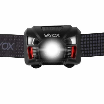 LED Stmívatelná nabíjecí čelovka se senzorem a červeným světlem LED/3W/5V IP66 100 lm 1200 mAh