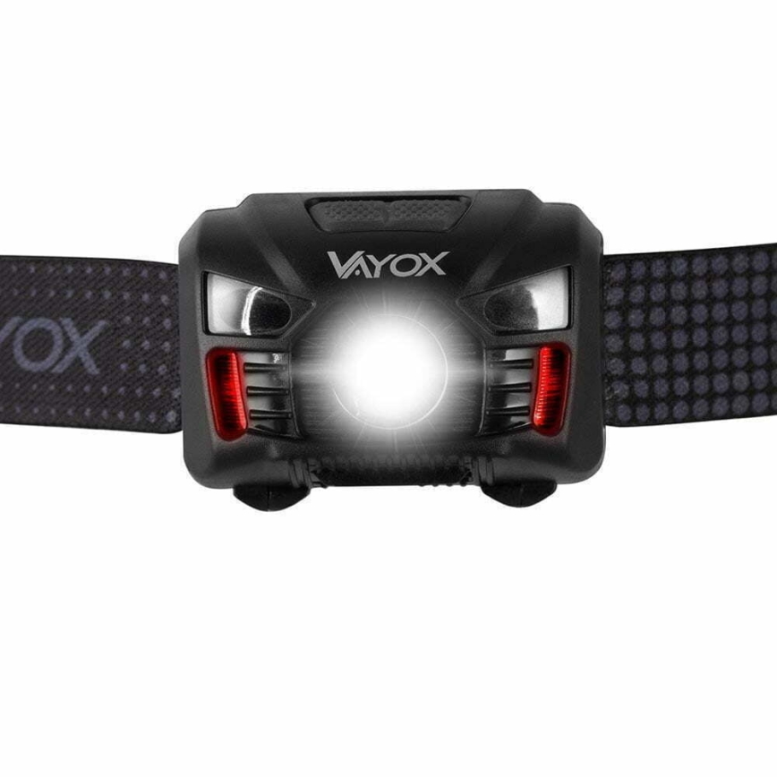 LED Stmívatelná nabíjecí čelovka se senzorem a červeným světlem LED/3W/5V IP66 100 lm 1200 mAh
