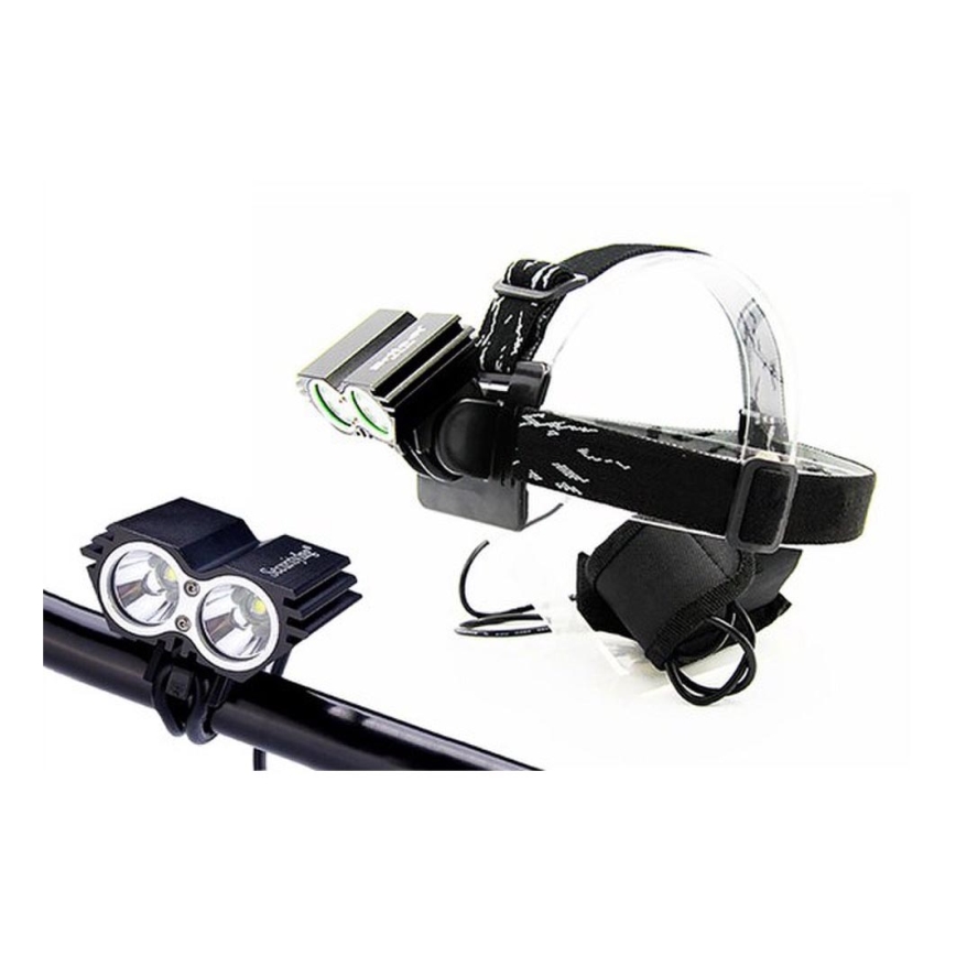LED Nabíjecí cyklo a čelová svítilna 2xCree XML-T6 1100lm IP44