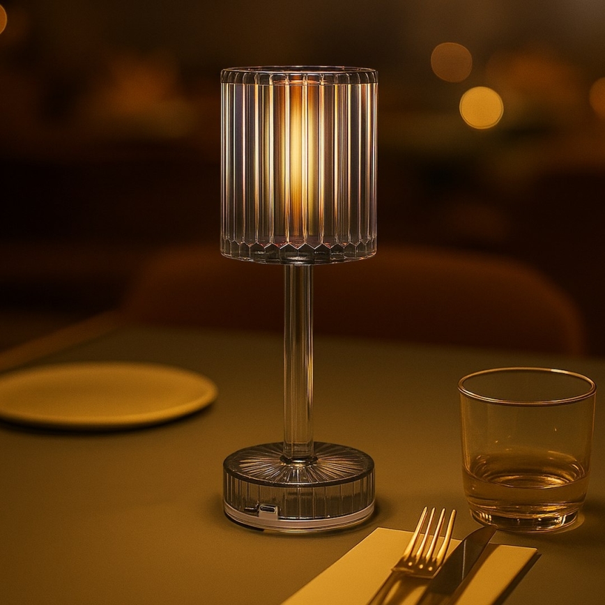 LED Nabíjecí dotyková stolní lampa SIMPLE LED/1W/5V 3000-6000K 2400 mAh kouřová šedá