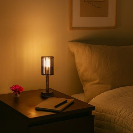 LED Nabíjecí dotyková stolní lampa SIMPLE LED/1W/5V 3000-6000K 2400 mAh kouřová šedá