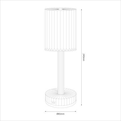 LED Nabíjecí dotyková stolní lampa SIMPLE LED/1W/5V 3000-6000K 2400 mAh kouřová šedá