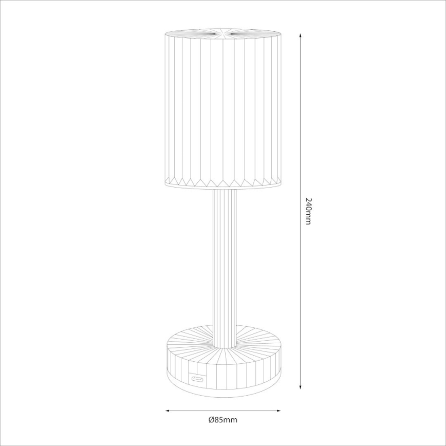 LED Nabíjecí dotyková stolní lampa SIMPLE LED/1W/5V 3000-6000K 2400 mAh kouřová šedá