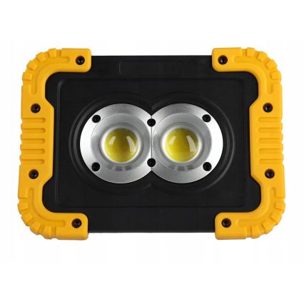 LED Nabíjecí reflektor s funkcí powerbanky LED/20W/5V 4400 mAh IP44 černá/žlutá