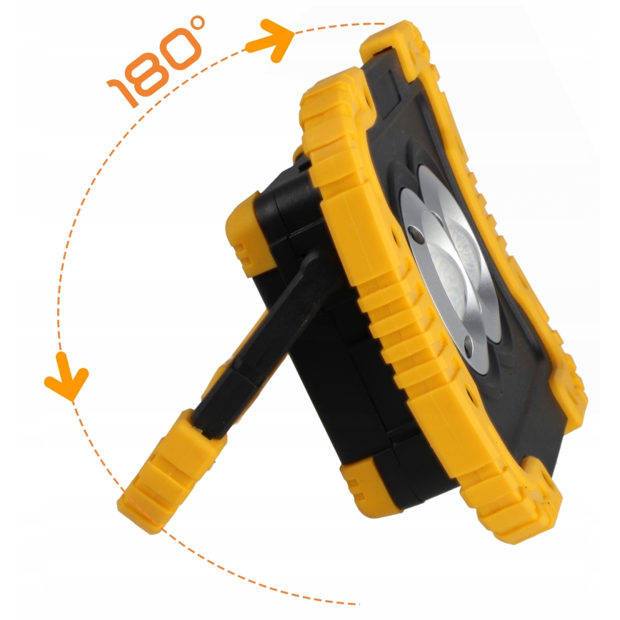 LED Nabíjecí reflektor s funkcí powerbanky LED/20W/5V 4400 mAh IP44 černá/žlutá