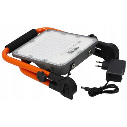 LED Nabíjecí reflektor se stojanem LED/30W/3,2V 4500K 5000 mAh IP65 oranžová