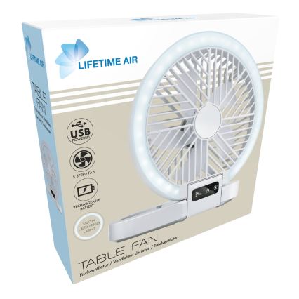 LED Nabíjecí stolní ventilátor 3,7V 1200 mAh