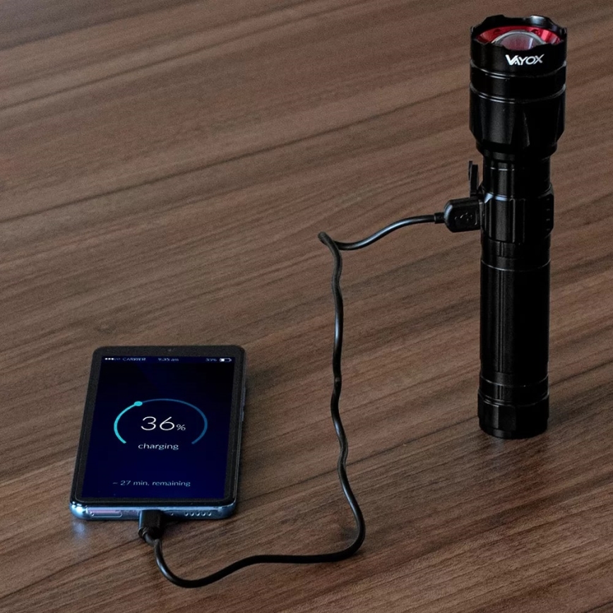 LED Stmívatelná nabíjecí svítilna s funkcí powerbanky LED/30W/5V IPX5 1060 lm 5000 mAh