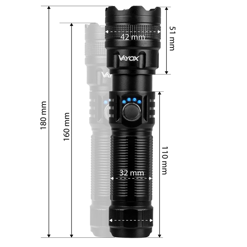 LED Stmívatelná nabíjecí svítilna s funkcí powerbanky LED/10W/5V IPX4 600 lm 2000 mAh