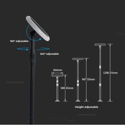 LED Nastavitelná solární lampa GARDEN LED/8W/5V 60-129 cm 3000K IP65