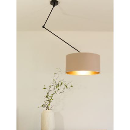 LED Nastavitelný lustr na tyči GORTA 1xE27/60W/230V béžová/zlatá