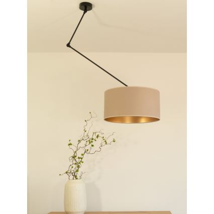 LED Nastavitelný lustr na tyči GORTA 1xE27/60W/230V béžová/zlatá