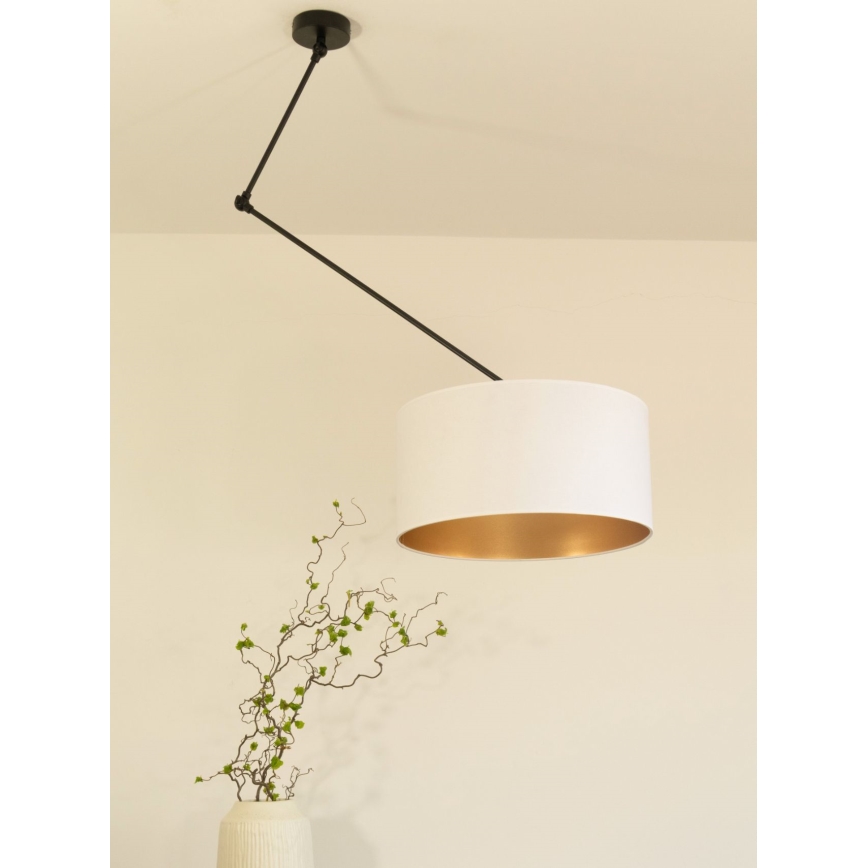 LED Nastavitelný lustr na tyči GORTA 1xE27/60W/230V bílá/zlatá