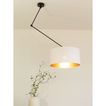 LED Nastavitelný lustr na tyči GORTA 1xE27/60W/230V bílá/zlatá