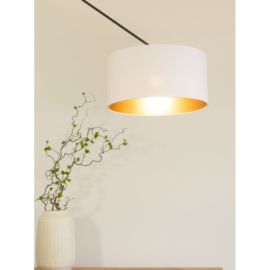 LED Nastavitelný lustr na tyči GORTA 1xE27/60W/230V bílá/zlatá
