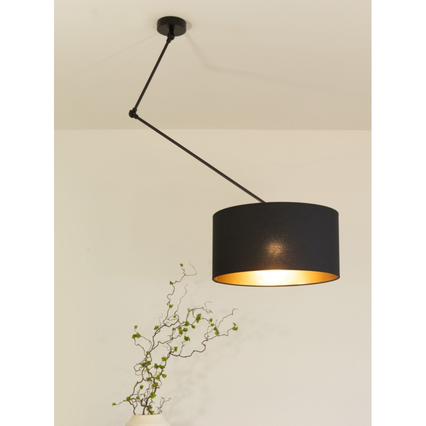LED Nastavitelný lustr na tyči GORTA 1xE27/60W/230V černá/zlatá