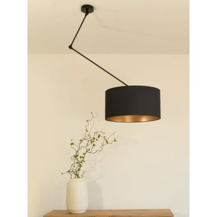 LED Nastavitelný lustr na tyči GORTA 1xE27/60W/230V černá/zlatá