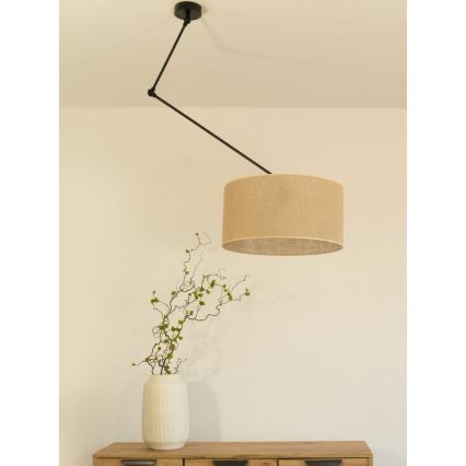 LED Nastavitelný lustr na tyči GORTA 1xE27/60W/230V juta