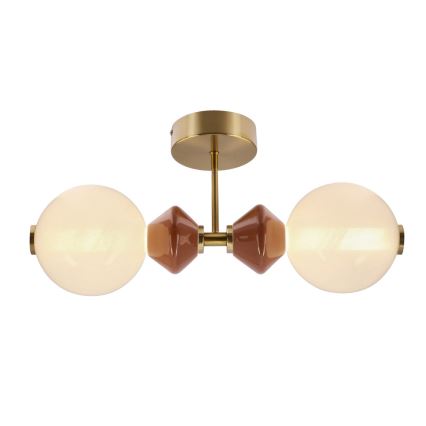 LED Nástěnná lampa FLORES 2xLED/5W/230V zlatá/hnědá