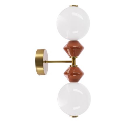 LED Nástěnná lampa FLORES 2xLED/5W/230V zlatá/hnědá