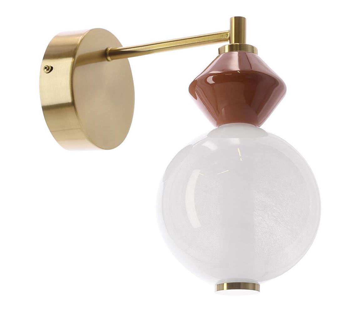 LED Nástěnná lampa FLORES LED/7W/230V zlatá/hnědá 21-50694 Hnědá,Zlatá – Alasans