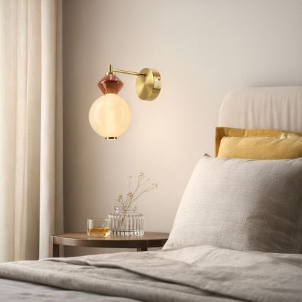 LED Nástěnná lampa FLORES LED/7W/230V zlatá/hnědá