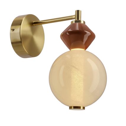 LED Nástěnná lampa FLORES LED/7W/230V zlatá/hnědá