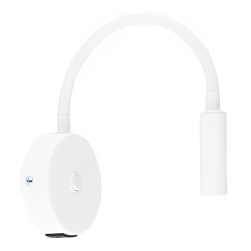 LED Nástěnná lampa s USB portem LAGOS 1xG9/3W/5V 4000K bílá
