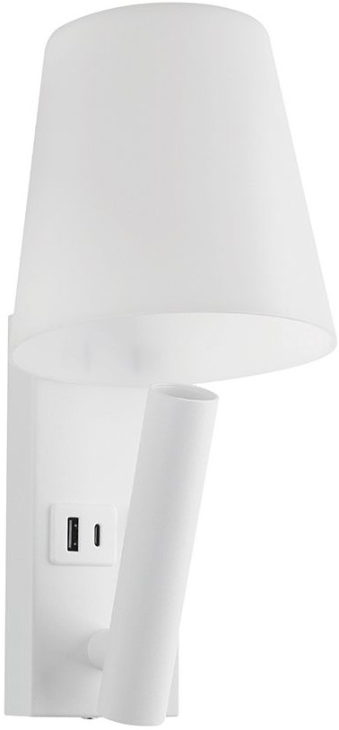 LED Nástěnná lampa s USB portem LED/2W/230V 3000K bílá
