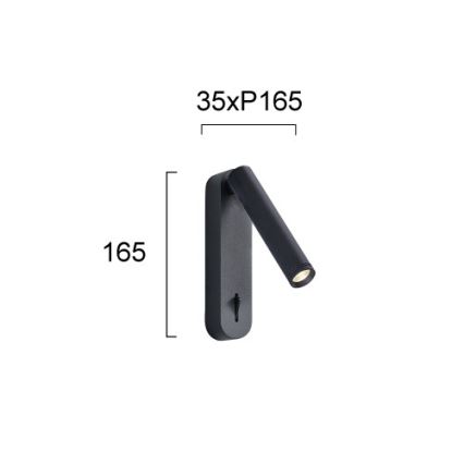 LED Nástěnné bodové svítidlo ABRIEL LED/6W/230V černá