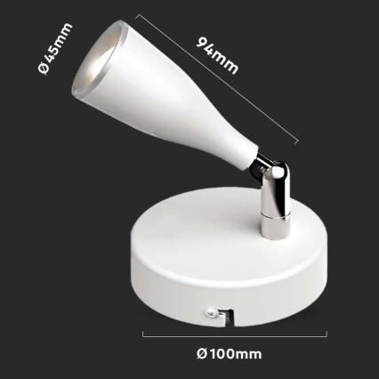 LED Nástěnné bodové svítidlo LED/4,5W/230V 3000K bílá