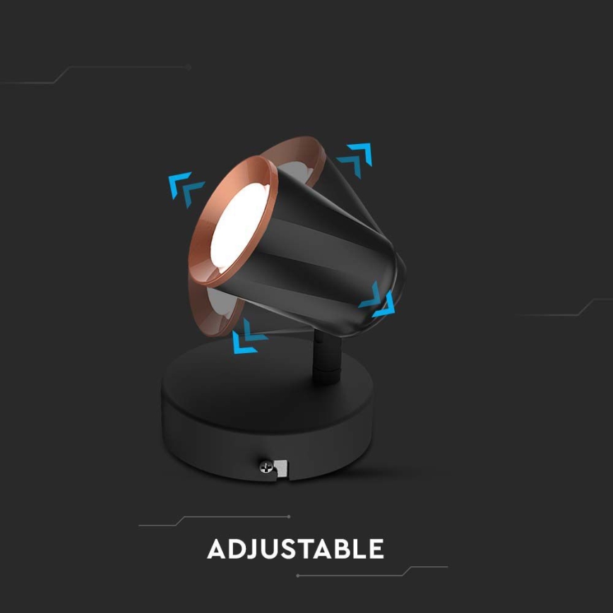 LED Nástěnné bodové svítidlo LED/5W/230V 3000K černá