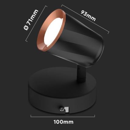 LED Nástěnné bodové svítidlo LED/5W/230V 3000K černá